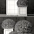 Elegant Zinc Framed Panel Planters 3D model small image 3