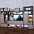 Versatile Storage System with Books, TV, and Vase 3D model small image 1