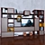 Versatile Storage System with Books, TV, and Vase 3D model small image 2