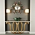 Handcrafted Acacia Wood Wall Console with Marble Top 3D model small image 1