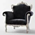 Elegant Tiffany Armchair: 105 cm, 40 cm seat height 3D model small image 1