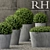 Estate Zinc Round Planters | Restoration Hardware 3D model small image 1