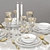 Elegant Roundtable Serving Set 3D model small image 1