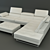 Modern Leather Corner Sofa 3D model small image 3