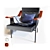 Modern Velvet Dining Chair 3D model small image 1