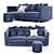 Velvet Stockholm Sofa 2017 3D model small image 1