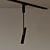 Sleek Black Track Grace: 7-12W LED Track Light 3D model small image 1