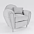 Modern Comfort: Gustave Armchair with HOLIC Cushion 3D model small image 3