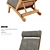 Sleek Low Lounge Chair 3D model small image 2