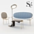 Sleek Dining Armchair Set 3D model small image 1