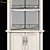 Modern White High Corner Cabinet 3D model small image 2