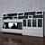 Modern Wardrobe with TV, Books & Vases 3D model small image 1