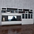 Modern Wardrobe with TV, Books & Vases 3D model small image 2