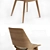 Elegant Wooden Seat Chair 3D model small image 2
