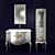 Deluxe Silver Bathroom Furniture Set 3D model small image 1