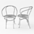 Sleek Black Bentwood Chair 3D model small image 3