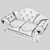 Luxury Versace Double Sofa 3D model small image 2