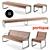 Modern and Versatile mmcite Portiqoa Benches 3D model small image 1