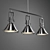 Modern Triple Gear Pendant Light 3D model small image 1