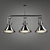 Modern Triple Gear Pendant Light 3D model small image 2