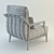 Elegant Indigo Armchair by Philipp Selva 3D model small image 3