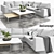 Modern Boconcept Indivi Sofa with Coffee Tables and Bonsai 3D model small image 1