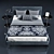 Luxurious Twils Bed 3D model small image 2