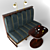 Sleek Coffee Shop Sofa Set 3D model small image 2