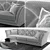 Luxury Goldconfort Vanity Sofa & Roche Bobois Lingotto Coffee Table 3D model small image 3
