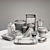 Seletti Porcelain Dish Set 3D model small image 2