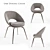 Modern Orb Dining Chair with Fabric and Metal Design 3D model small image 1