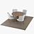 Lamier Dining Table Set: 4 Tuva Beige Chairs 3D model small image 3