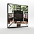 Sleek Black Mirrored Cabinet with Facet Detail 3D model small image 1