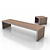 Modern Metal and Wood Bench 3D model small image 1