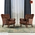 Henredon Hamana Chair: Timeless Elegance in Leather 3D model small image 1