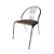 Elegant Chrome Leather Cafe Chair 3D model small image 1