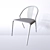 Elegant Chrome Leather Cafe Chair 3D model small image 2