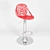 Elegant Lace Bar Stool: Durable, Adjustable and Stylish 3D model small image 1