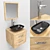 Title: Sleek Suspended Sink Cabinet Set 3D model small image 1