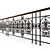 Elegant Iron and Wood Railing 3D model small image 2