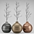 Handcrafted Metal Vases Set 3D model small image 1