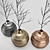 Handcrafted Metal Vases Set 3D model small image 2