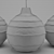 Handcrafted Metal Vases Set 3D model small image 3