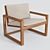 Sleek Wood Chair Design 3D model small image 1