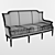 Elegance Victorian 3-Seater Sofa 3D model small image 3