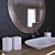 Black & White Mosaic Bathroom Set 3D model small image 3