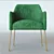 Luxurious Velvet Armchair: Anthropologie Elowen 3D model small image 2