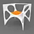Futuristic Orange Leather Chair 3D model small image 1