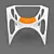 Futuristic Orange Leather Chair 3D model small image 2