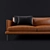 Luxury Leather Sofa with Pillows 3D model small image 2